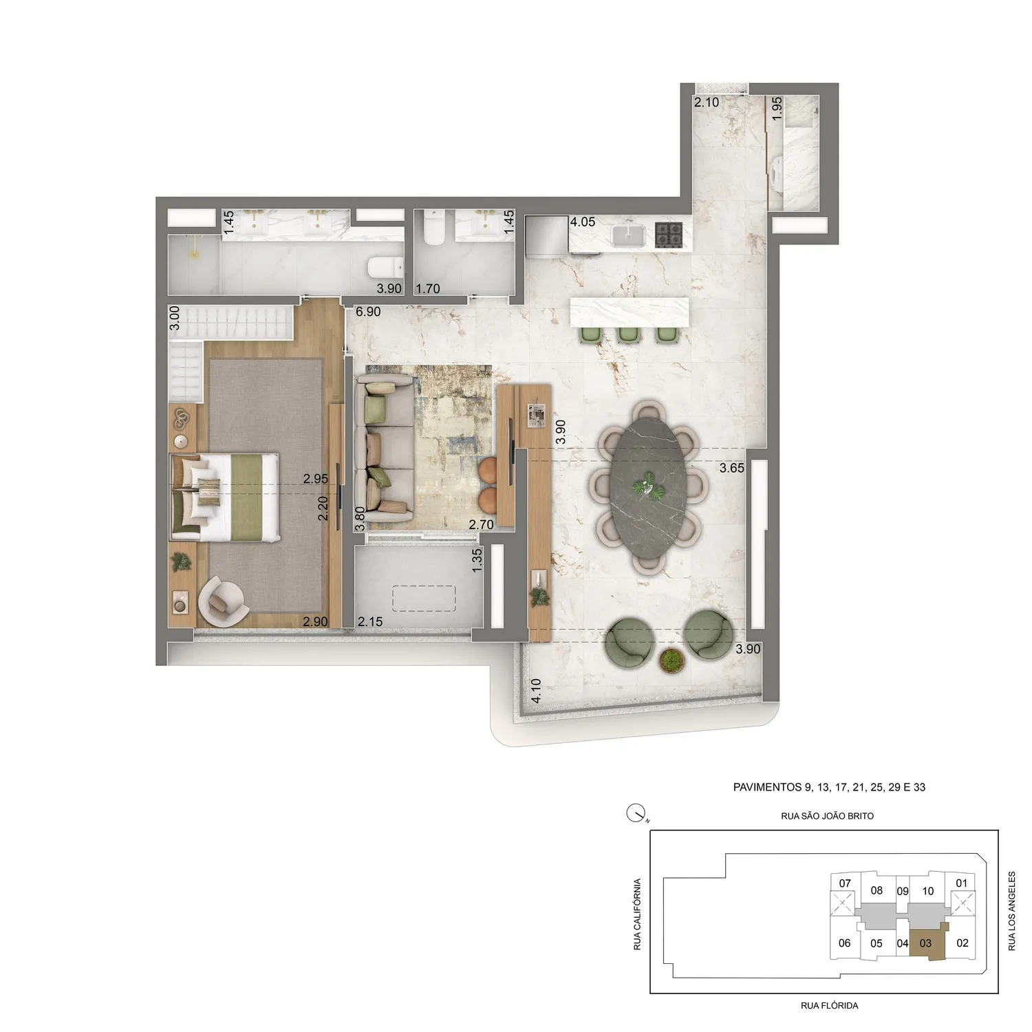 Planta Tipo 85m²