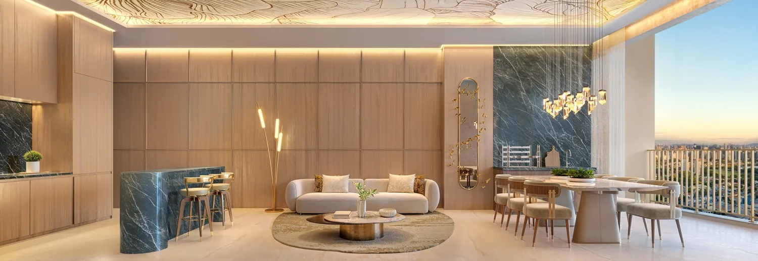 Perspectiva Ilustrada Living 80m²