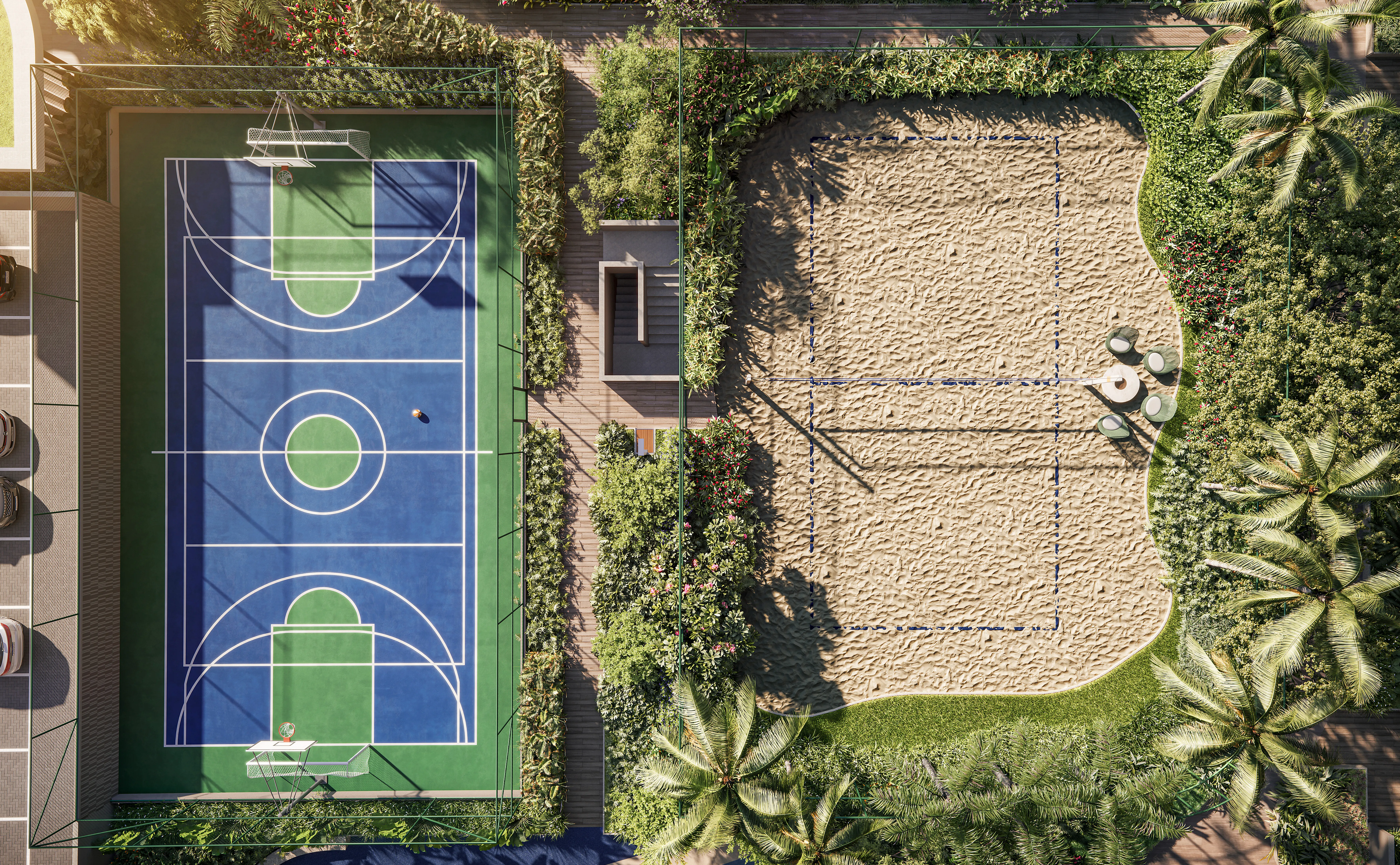 ILUSTRAÇÃO ARTÍSTICA - QUADRA RECREATIVA E QUADRA DE AREIA
