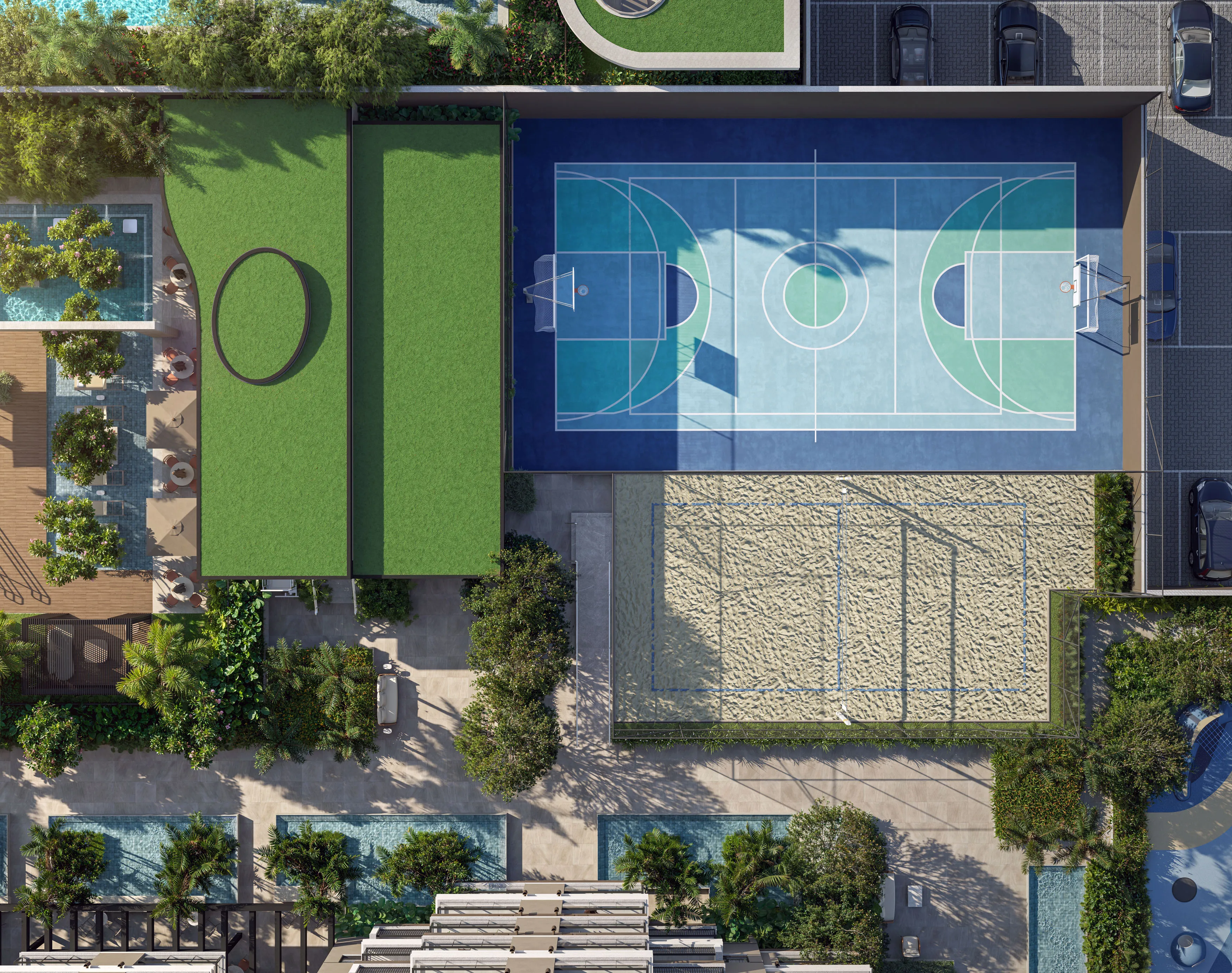 Ilustração artística Voo Quadras Areia e Recreativa