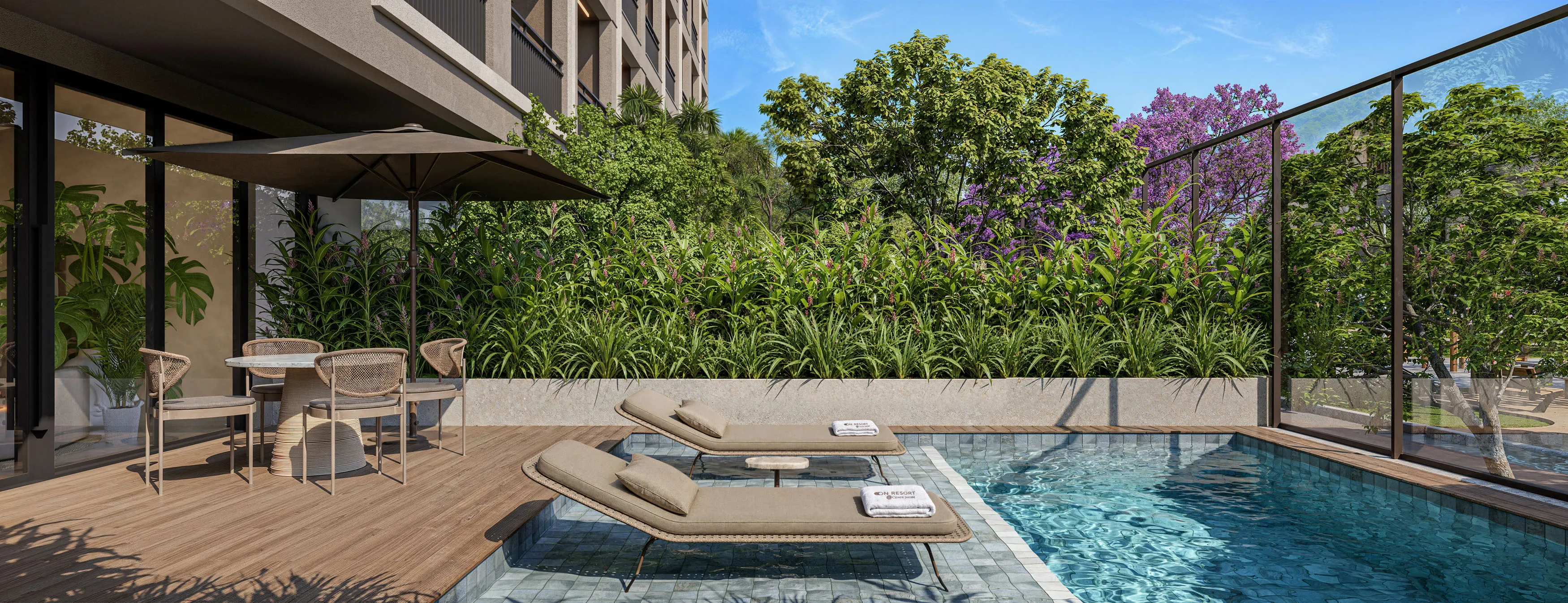 Ilustração artística Pool House Piscina