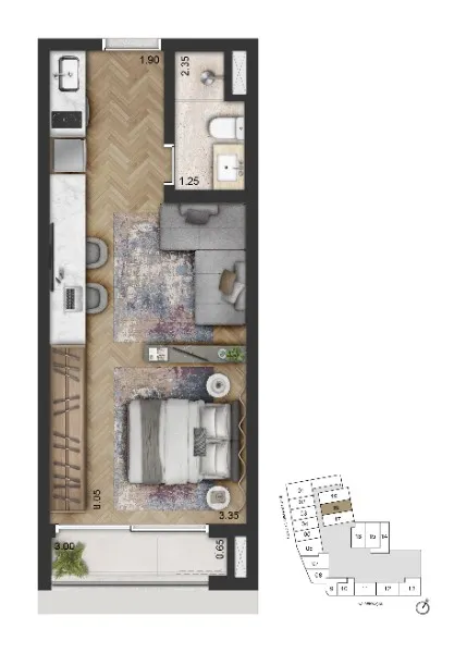 Planta Padrão - Studio HMP