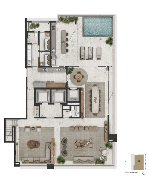 Planta Padrão 569m² | Duplex Inferior