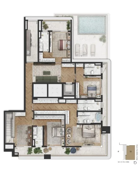 Planta Padrão 569m² | Duplex superior